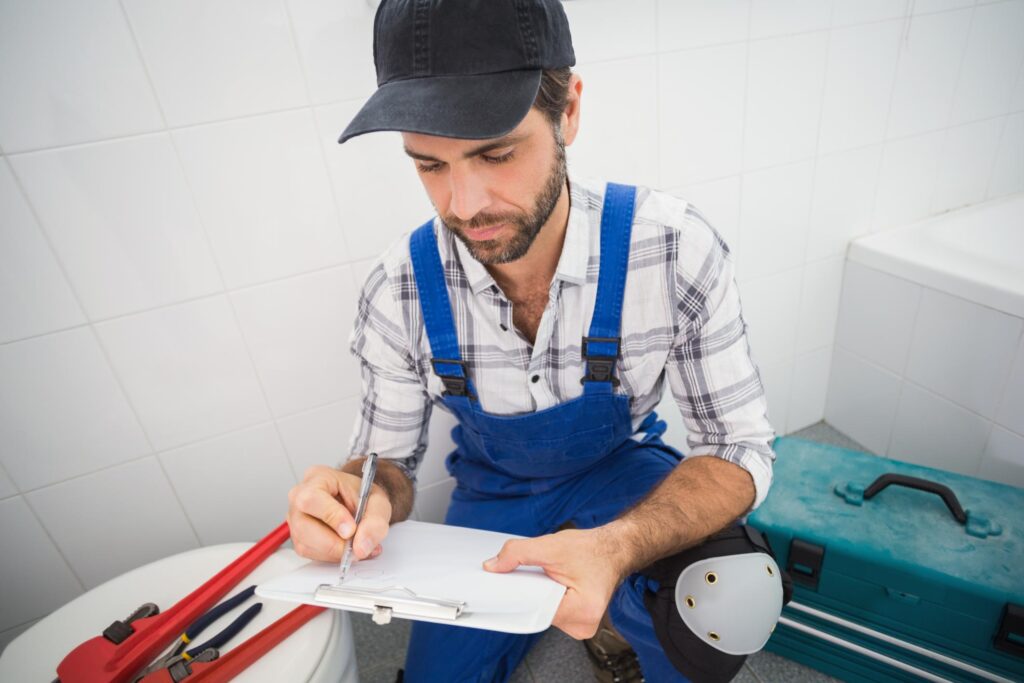 man holding a checklist